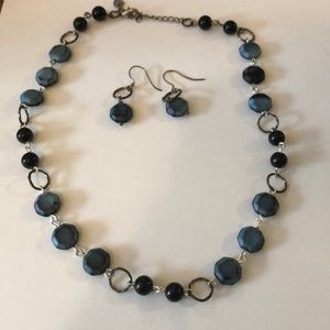 Very Blue Necklace With Earrings
